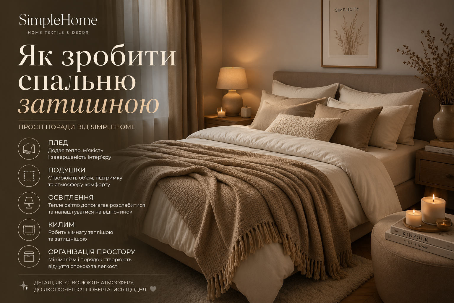 Топ-5 ідей для затишного інтер'єру спальні