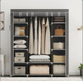 Шафа тканинна 3 секції складана з каркасом STORAGE WARDROBE 175 х 130 х 45 см. Колір: сірий