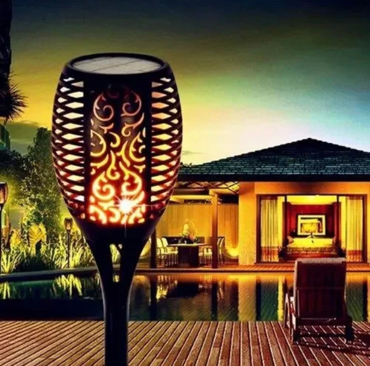🔥 Садовий світильник з ефектом живого полум’я Solar Flame LED Light